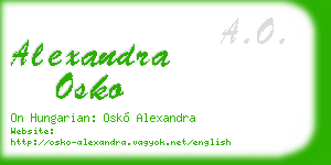 alexandra osko business card